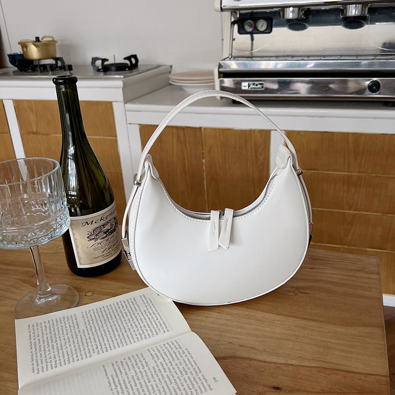 handbag crescent metal buckle small round bag women