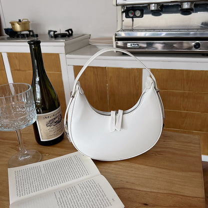 handbag crescent metal buckle small round bag women