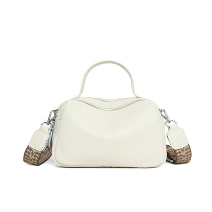 First Layer Cowhide Leather Single-shoulder Bag Summer New Classic Double Pull Large Capacity