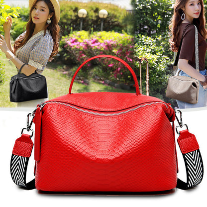 fashion trendy portable first layer cowhide ladies one shoulder messenger bag