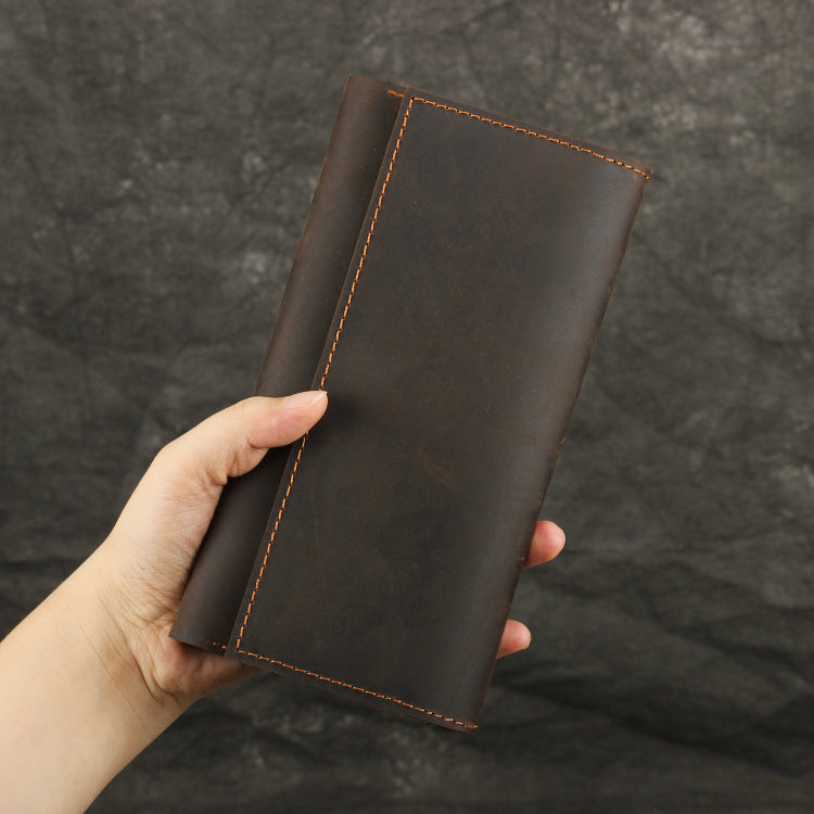 mens retro handmade long wallet