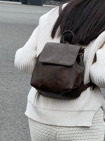 retro american brown backpack new