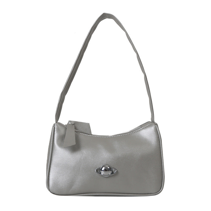 simple temperament pure color gentle shoulder bag