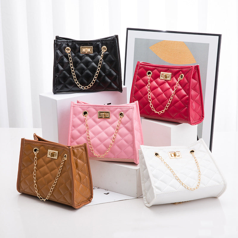 mini chain shoulder bags rhombus sewing small square bags for women