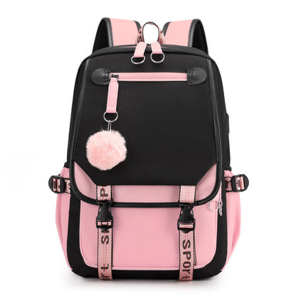 luminous usb rechargeable backpack student nylon