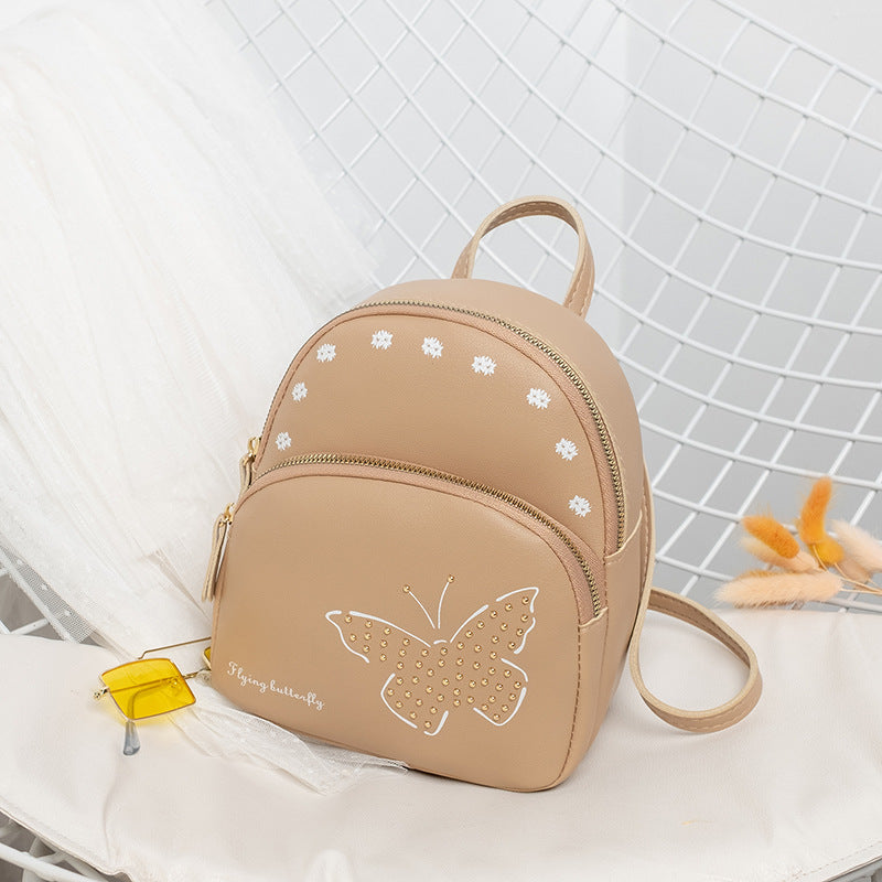 printed mobile phone bag rivet butterfly backpack