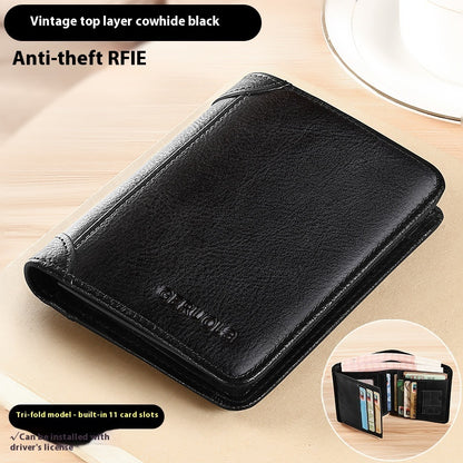 genuine leather anti theft swiping ultra thin cheng e wallet