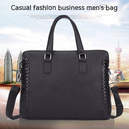 mens briefcase genuine leather 14 inch laptop bag horizontal cowhide business office bag