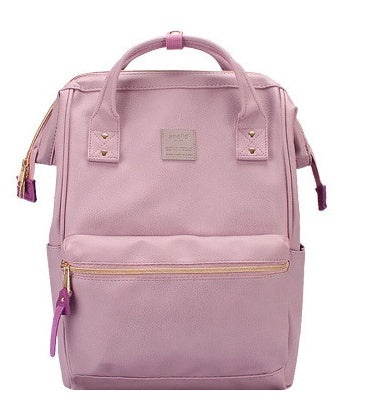 portable contrast color macaron student schoolbag