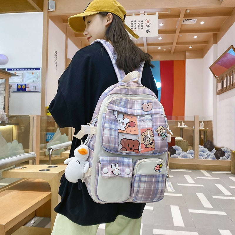 girl high school student junior school backpack