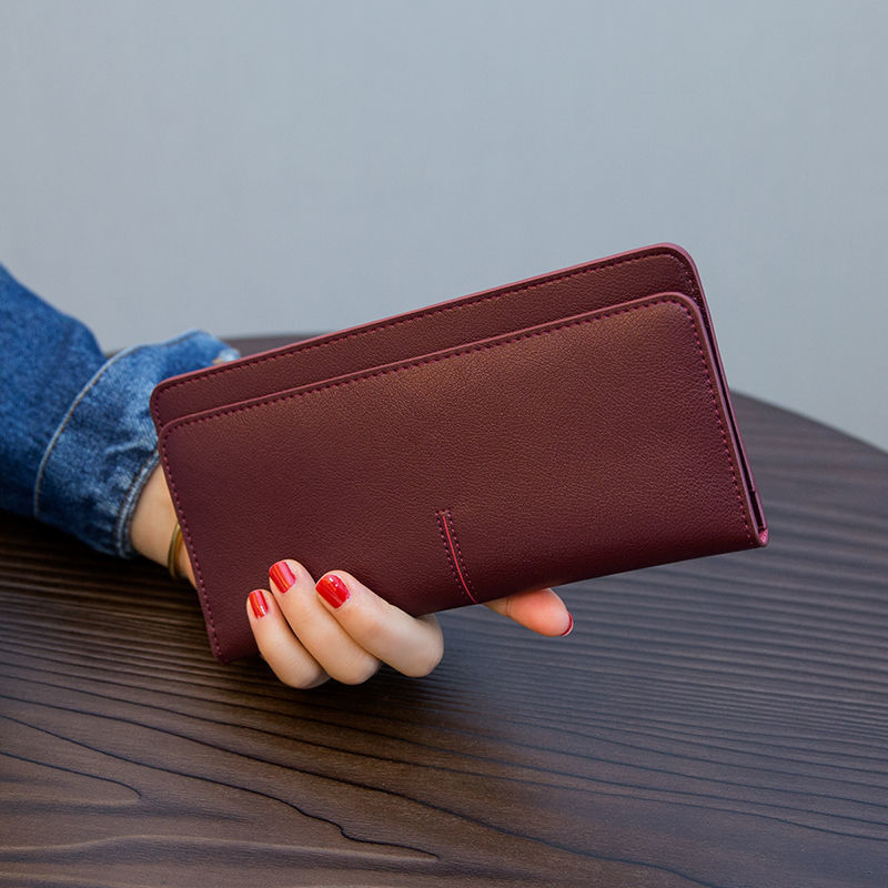 womens soft leather buckle wallet