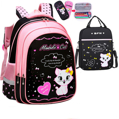 kids school cute cat print backpack