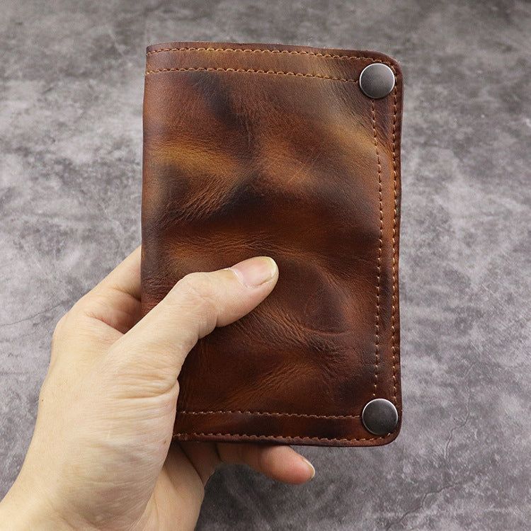 mens handmade vertical wallet with multiple card slots