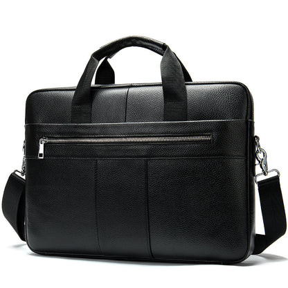 mens leather briefcase business mens bag first layer cowhide portable