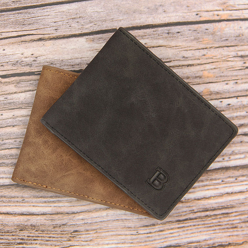 new fashion mens short vintage frosted wallet