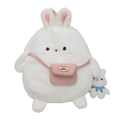 female large capacity cute plush rabbit backpack