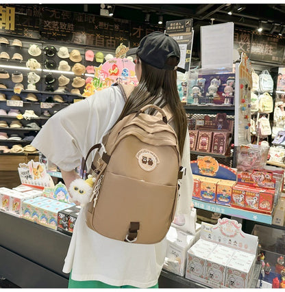 junior high school student bear schoolbag good looking korean female travel backpack