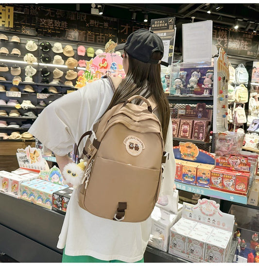 junior high school student bear schoolbag good looking korean female travel backpack