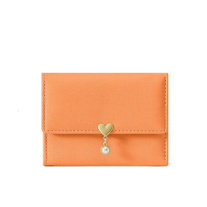 mini womens cute tri fold love wallet