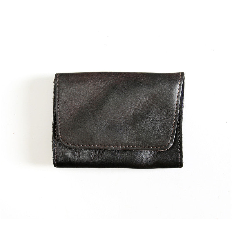 mens retro top layer cowhide short wallet