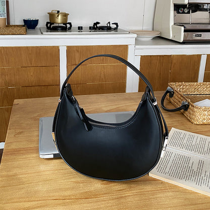 handbag crescent metal buckle small round bag women