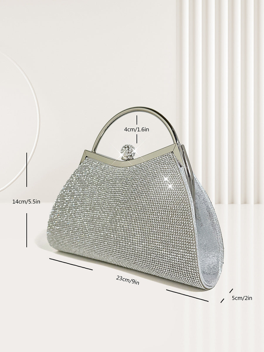 fashion personality diamond stud portable womens bag