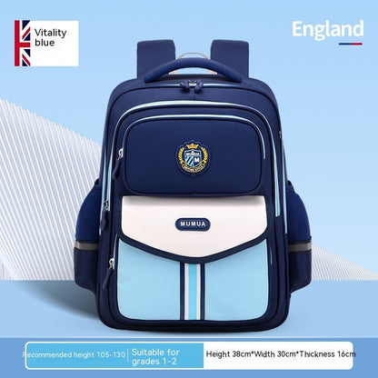 primary school student waterproof spine protection waist support large capacity backpack oxford cloth for boys and girls