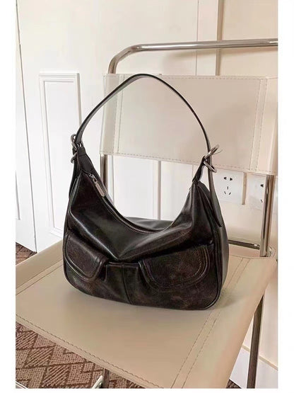 one shoulder maillard distressed underarm bag women
