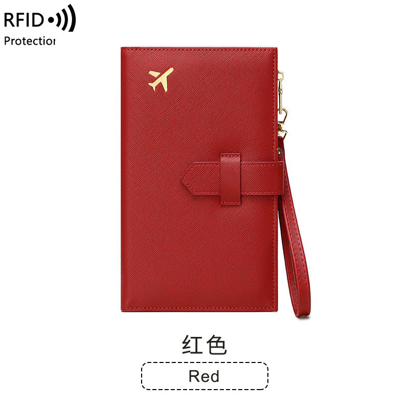 rfid anti magnetic passport holder multifunctional long ladies wallet