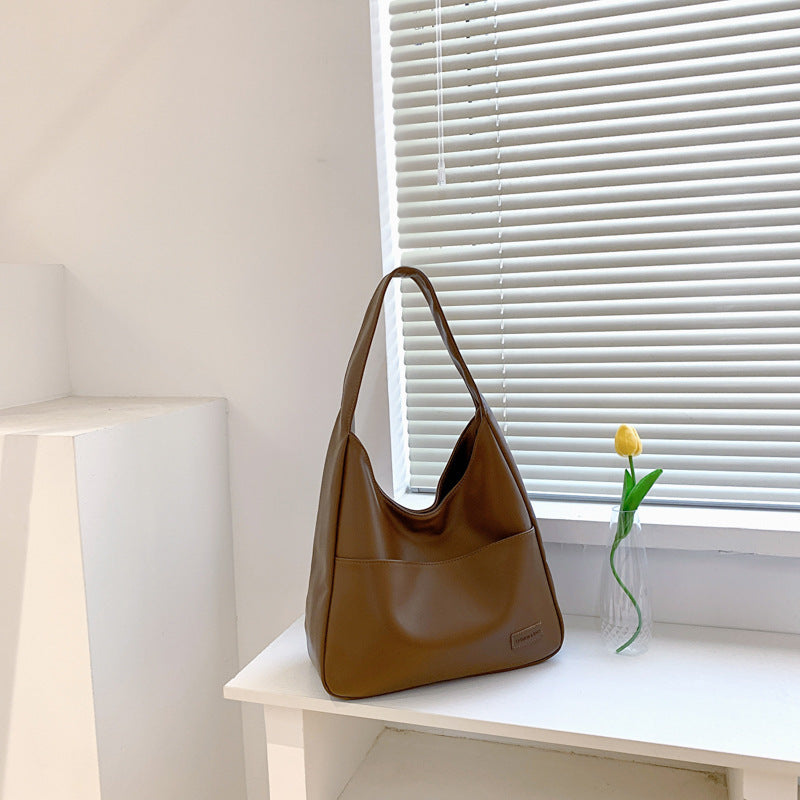 womens fashion simple large capacity retro shoulder bag