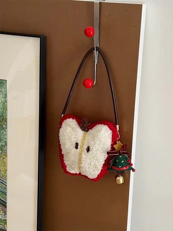 christmas plush crossbody shoulder bag