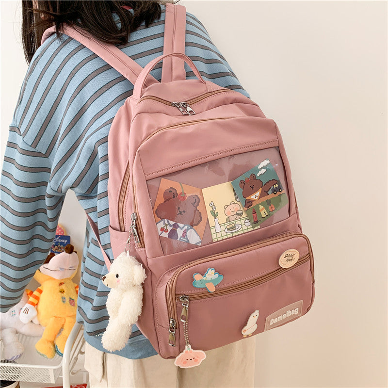 large capacity junior high school student multi pocket backpack