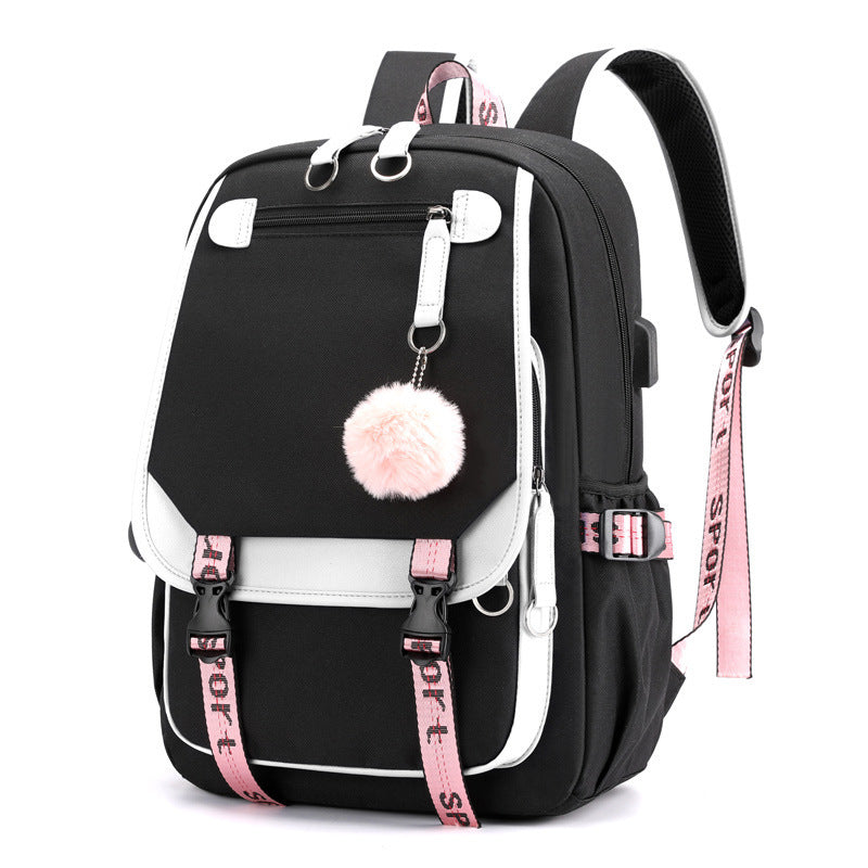 luminous usb rechargeable backpack student nylon