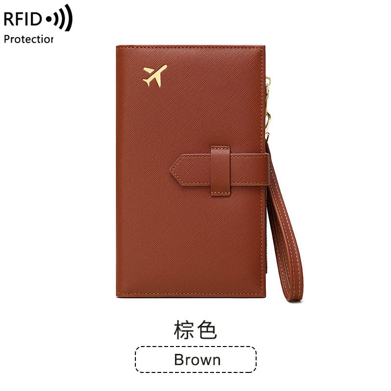rfid anti magnetic passport holder multifunctional long ladies wallet