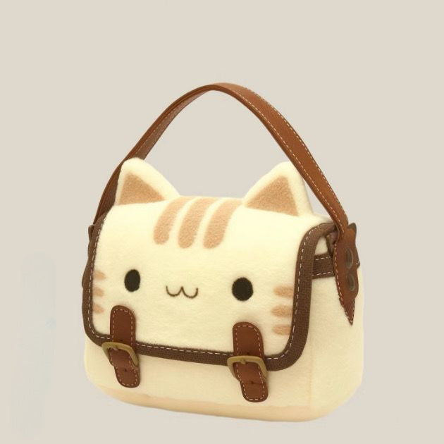 cartoon cute plush cat handbag small