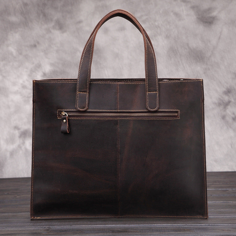 crazy horse leather business leather briefcase cowhide messenger bag