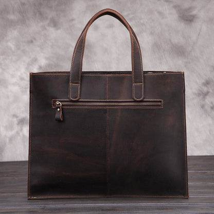 crazy horse leather business leather briefcase cowhide messenger bag