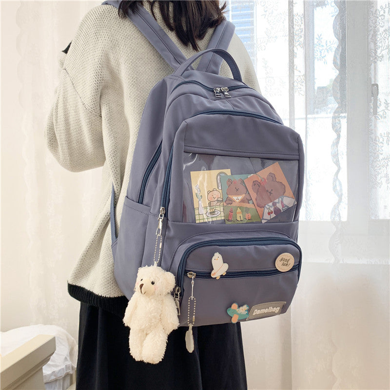 large capacity junior high school student multi pocket backpack