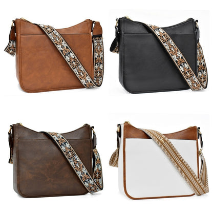 wide shoulder strap large capacity multi functional stitching shoulder bag