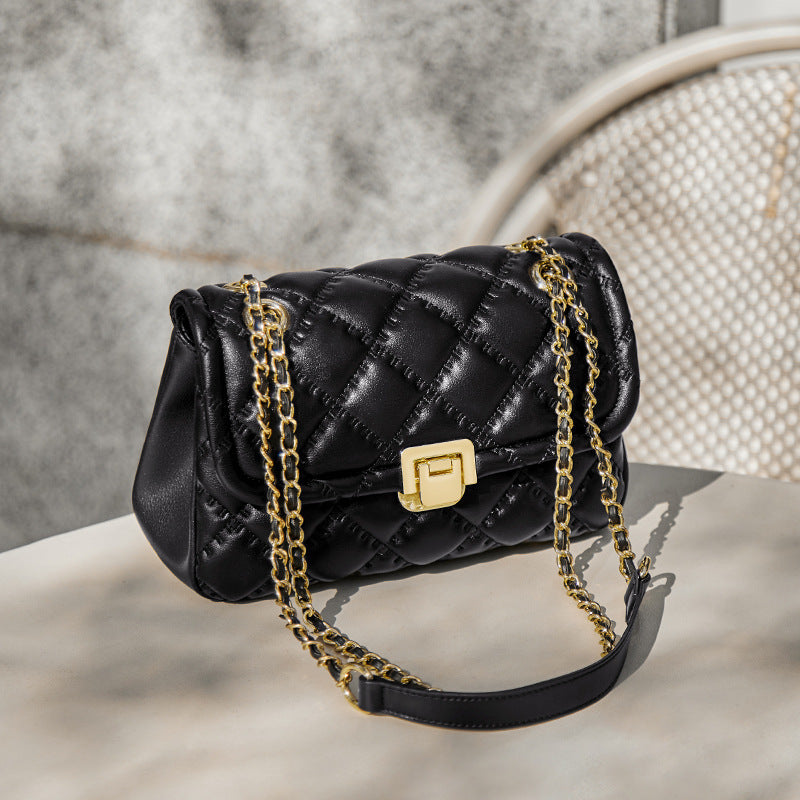 chain crossbody bag genuine leather shoulder bag