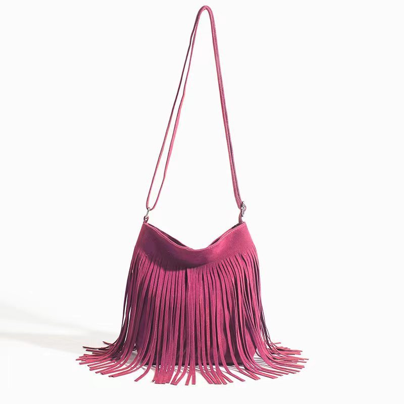 artistic tassel simple and popular shoulder bag