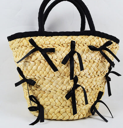 Women's Versatile Corn Husk Diagonal Woven Bag