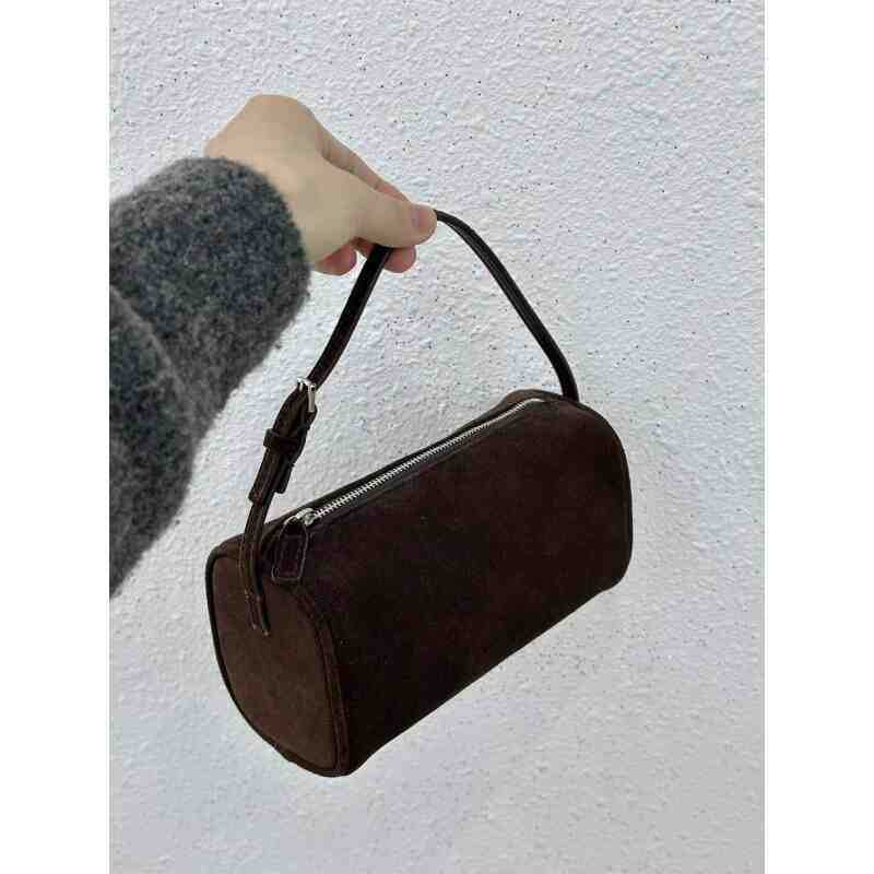 retro 90s suede pencil holder bag autumn and winter high sense