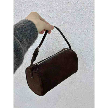 retro 90s suede pencil holder bag autumn and winter high sense