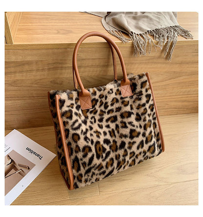 korean style large capacity handbag fashion western plush