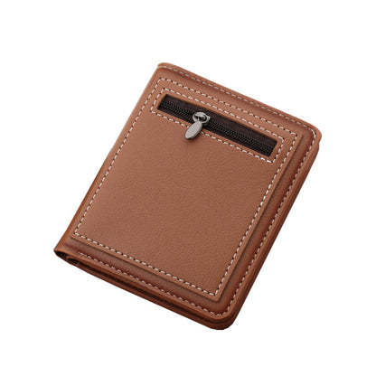 fashion personality vertical zippered wallet for men