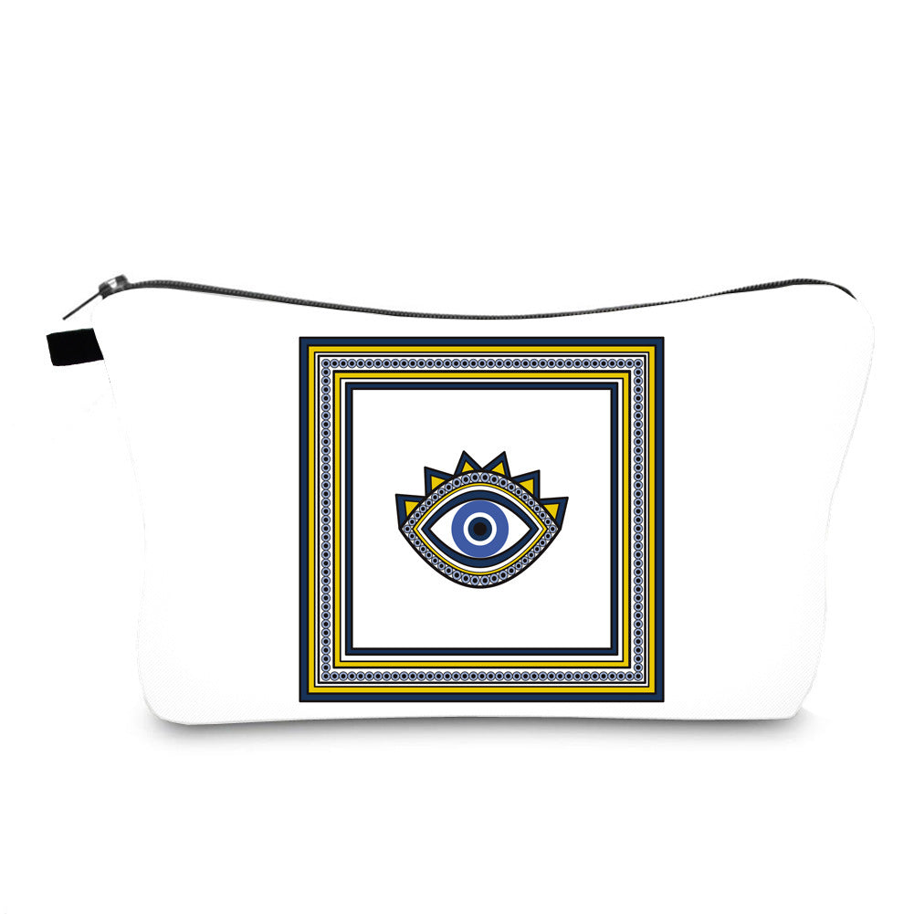 anti splash cosmetic bag evil eye print cross border