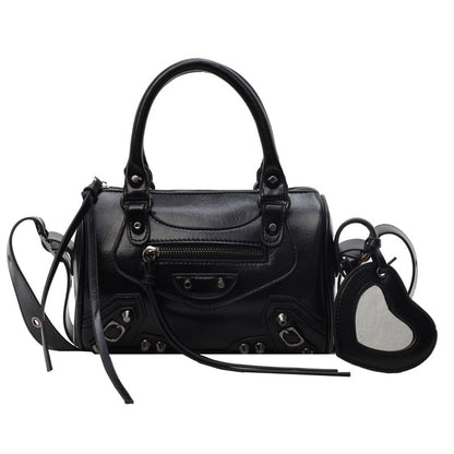 portable tassel rivet shoulder crossbody underarm pillow bag