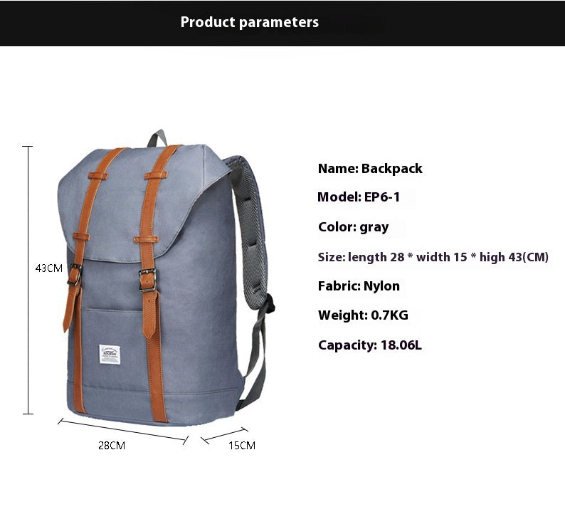 outdoor backpack oxford linen mens and womens college students bag travel mountaineering bag backpack