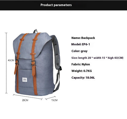 outdoor backpack oxford linen mens and womens college students bag travel mountaineering bag backpack